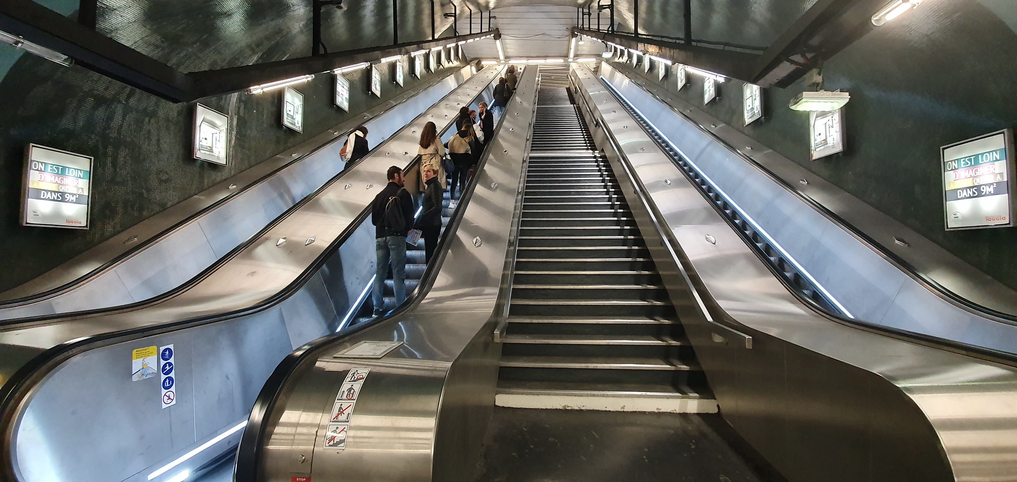 Mechanic stairs at “Nation” subway station, Paris, 2019 — credit Pascal Poggi
